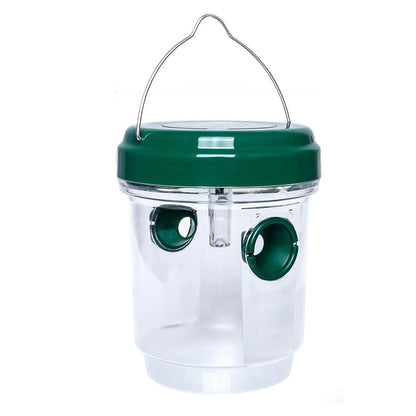 2 Pack Solar Powered Wasp Traps Outdoor Hanging Carpenter Bee Catchers Green