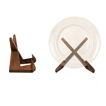 4 Pcs Bowl Display Stand Wooden Plate Stands for Display Pine Decorative Plates Holder