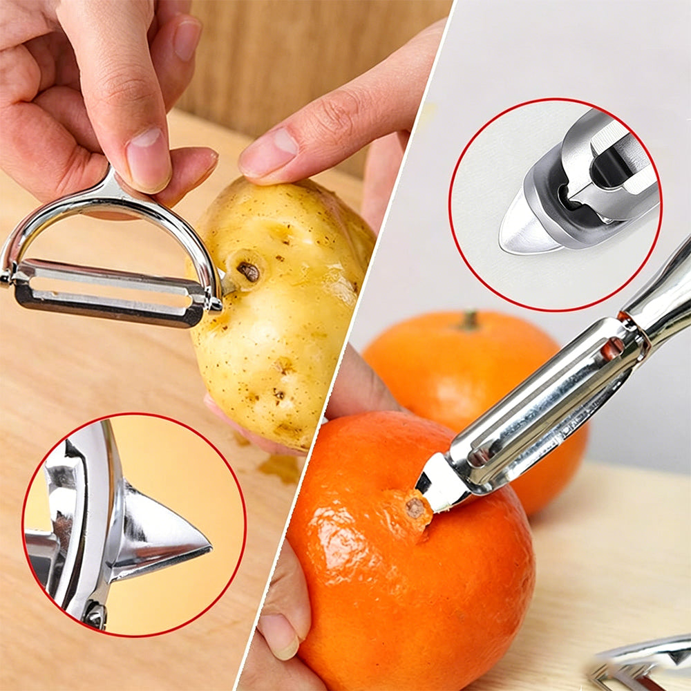 2 Pack Stainless Steel Vegetable Peeler Set Potato Peeler for Kitchen