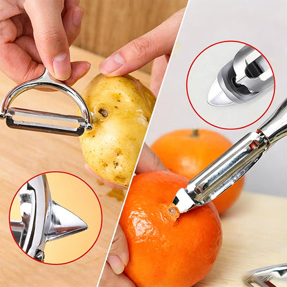 2 Pack Stainless Steel Vegetable Peeler Set Potato Peeler for Kitchen
