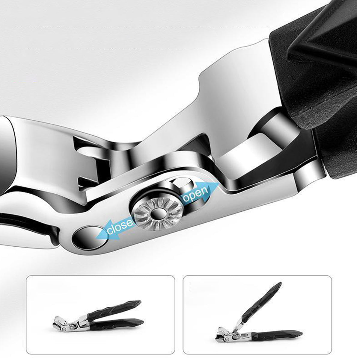 Angled Toenail Clipper Stainless Steel Long Handle Wide Jaw