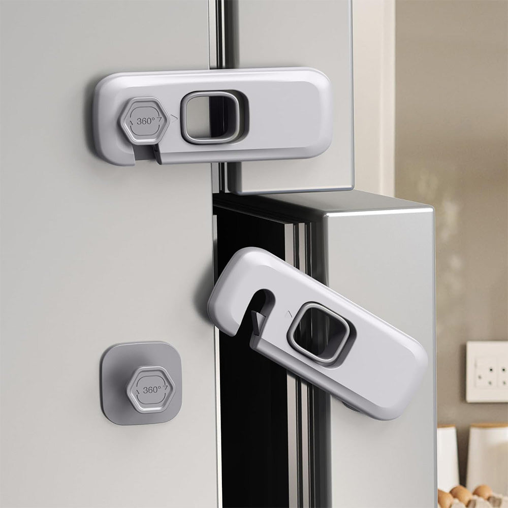 5Pcs Kid Proof Refrigerator Lock Freezer Door Security Lock for Fridge Cabinets Light Grey