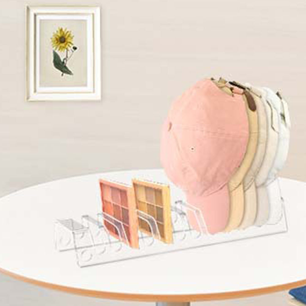 2Pcs Acrylic Baseball Cap Rack 12-Slot Hat Holder Display Stand Closet Organizer