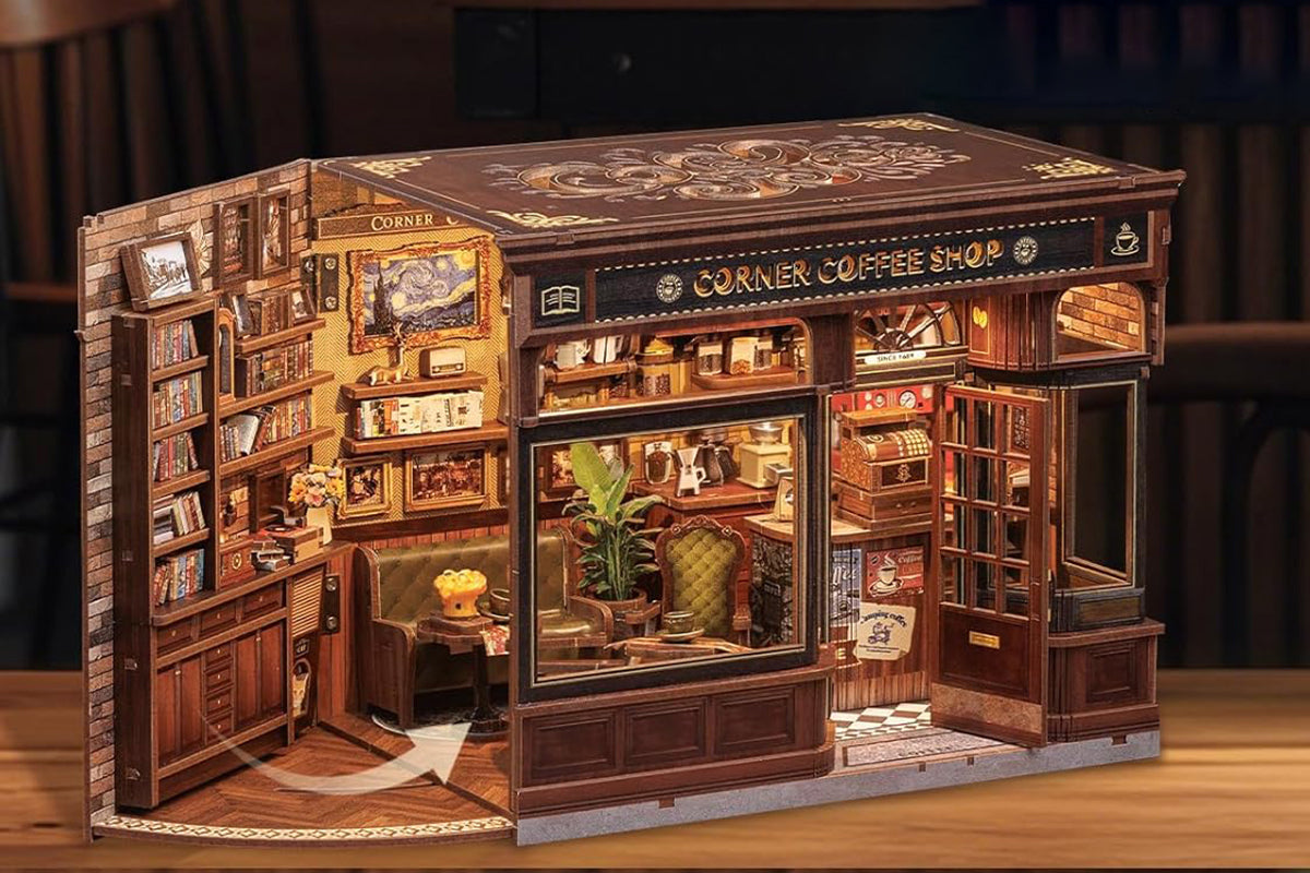 DIY Miniature House Kit Tiny House Kit for Adults to Build for Family Friends-?Coffee?Shop