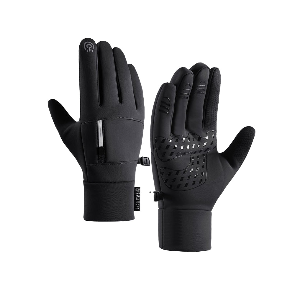 Pair of Winter Warm Gloves Water-Resistant Gloves for Cycling Fishing Skiing Hiking Travel Black