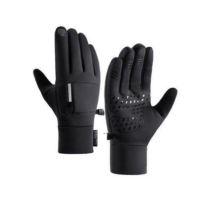 Pair of Winter Warm Gloves Water-Resistant Gloves for Cycling Fishing Skiing Hiking Travel Black