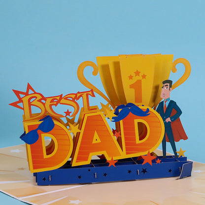 3D Fathers Day Pop Up Card-Blue