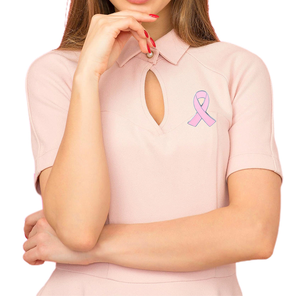 50 Pink Ribbon Enamel Lapel Pins for Womens Charity and Social Events