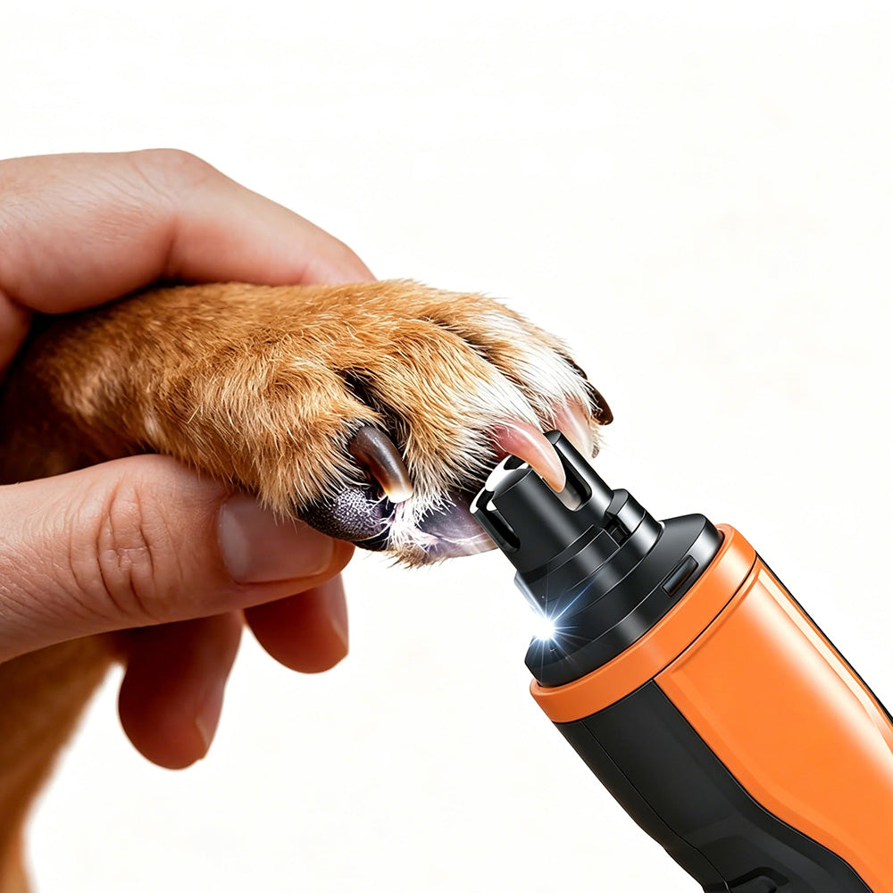 5 Speed Electric Pet Nail Grinder with LED Light 2 Diamond Bits for Cats Dogs