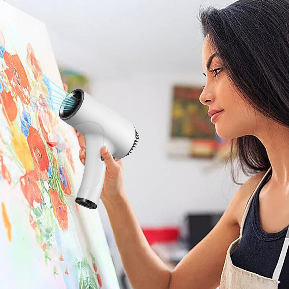 Portable Cordless Cool Wind Hair Dryer USB  Rechargeable Hairdressing Tool White