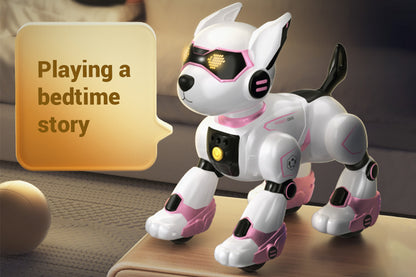 Remote Control Robot Dog Toy Programmable RC Robot Puppy Smart Stunt Robot Pet-Pink
