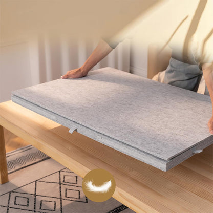 Foldable Felt Jigsaw Puzzle Board with 6 Drawers for Home Travel-Light Grey