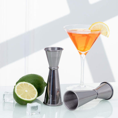 Stainless Steel Double Jigger Cocktail Bar Measuring Cup - Silver