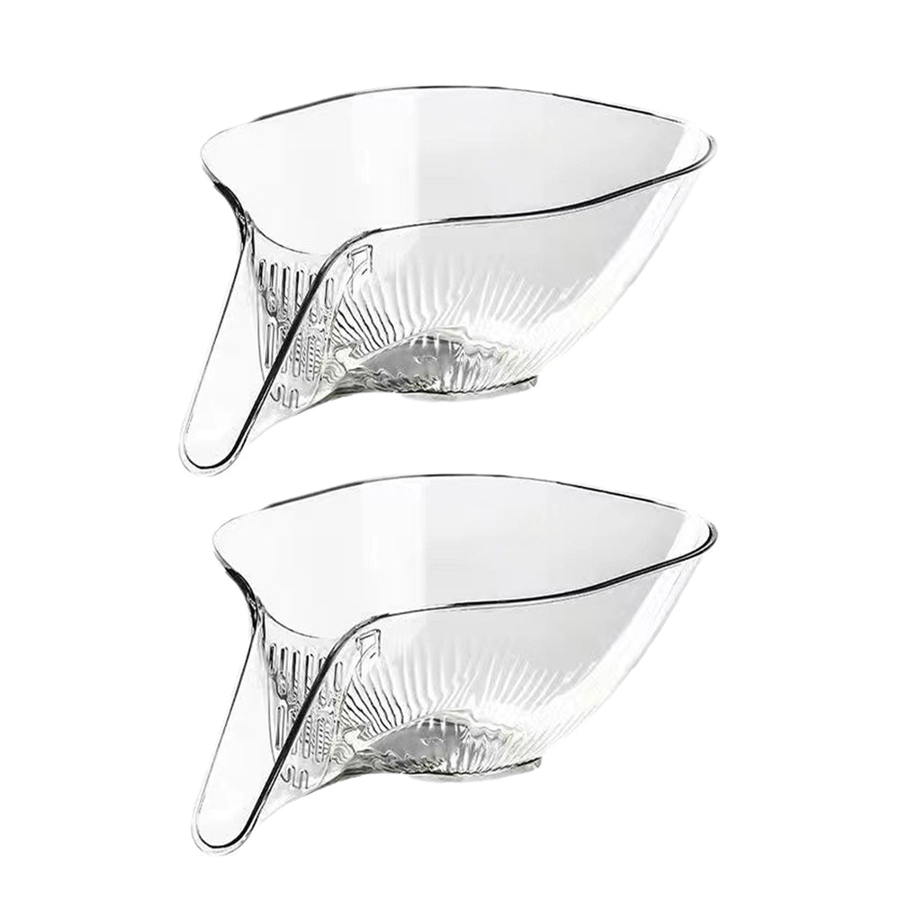 2Pcs MultiFunctional Drain Baskets with Spout Kitchen Sink Drain Basket Transparent
