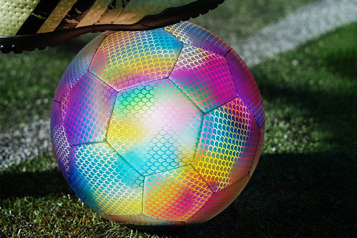Reflective Soccer Ball Luminous Night Glow Football for Student Training