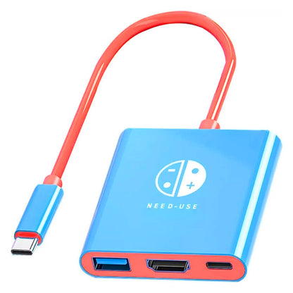 3-in-1 Switch Docking Station for Nintendo Portable 4K Switch TV Adapter with HDMI USB3.0 Port  Blue
