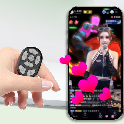 2-in-1 Bluetooth Remote Control Tiktok Scrolling Ring Page Turner for Tablet Ebook Reading Smart Phone Black