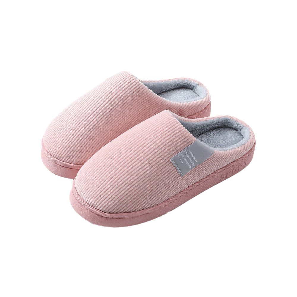 Unisex Winter Slipper Warm Plush Lined Anti-Slip Home Indoor Slippers Slides Pink