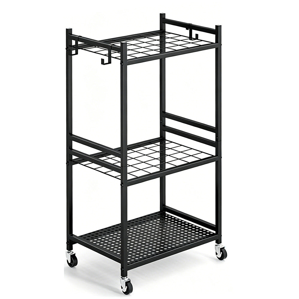 Garden Tool Organizer with Wheels Steel Rack Stand for Garage Storage Holds 35 Tools