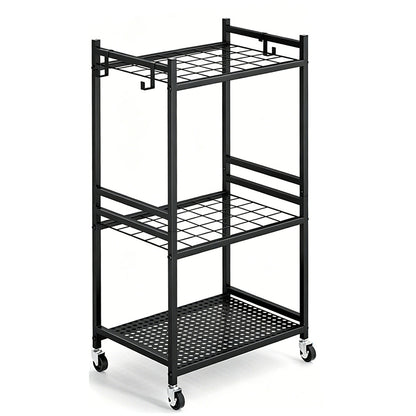 Garden Tool Organizer with Wheels Steel Rack Stand for Garage Storage Holds 35 Tools