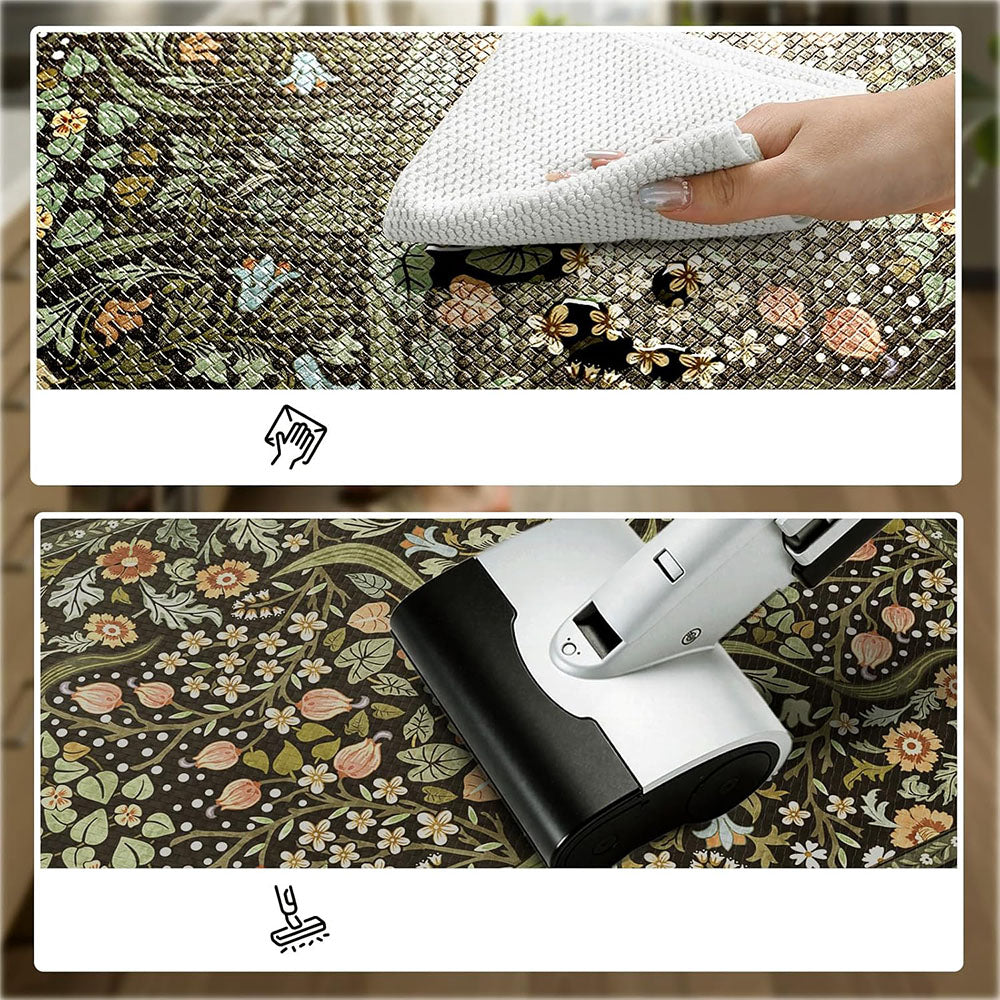 2 Piece Diatomite Kitchen Floor Mat Set - Olive