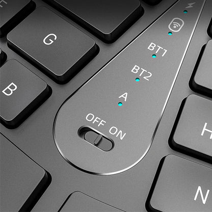 111-Key Rechargeable Bluetooth Keyboard with Memory-Foam Wrist Rest