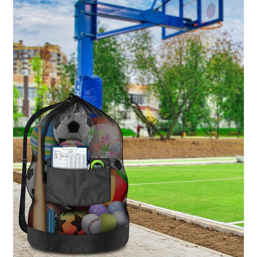 Soccer Ball Bag Drawstring Mesh Ball Bag for Gym Beach Cloth