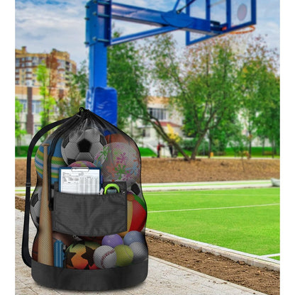 Soccer Ball Bag Drawstring Mesh Ball Bag for Gym Beach Cloth