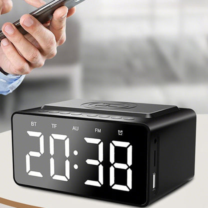 Wireless Charging Bluetooth Speaker with LED Digital Alarm Clock