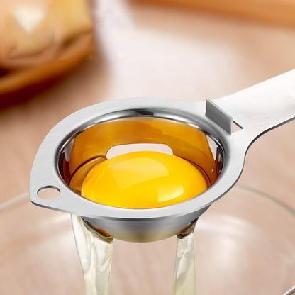 304 Stainless Steel Egg Yolk Separator 3 Hole Coil Egg Separator with Side Hooks
