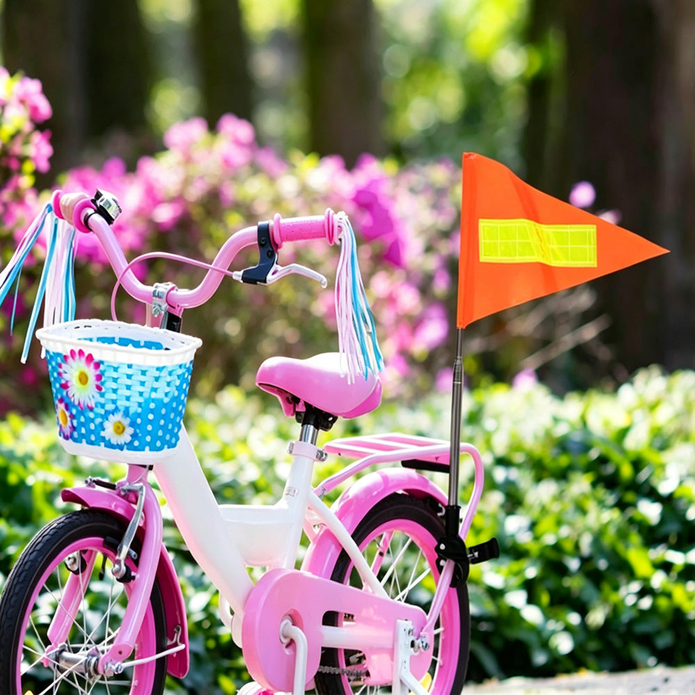 30cm Bike Flag with Pole Reflective Strip
