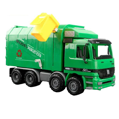 Inertia Automatic Lifting Loading Garbage Truck Toy with 3Pcs Trash Cans Kids Vehicle Toys