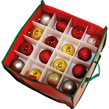 Christmas Ornament Storage Box Foldable Collapsible Xmas Decorations Container for Holiday Seasons Decor
