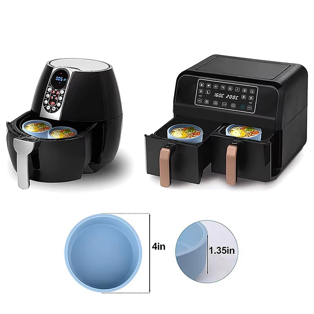 2Pcs Air Fryer Egg Mould Steam Egg Bowl SIlicone Muffins Cake Mold Baking Mold Blue