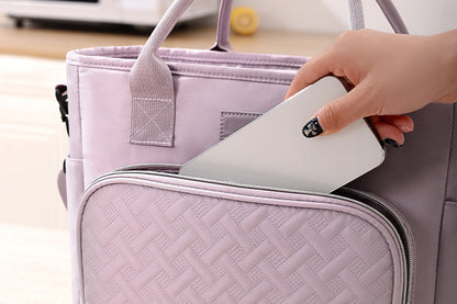 11L Large Insulated Lunch Bag Thermal Lunch Box Leakproof Cooler Tote Bag-Purple