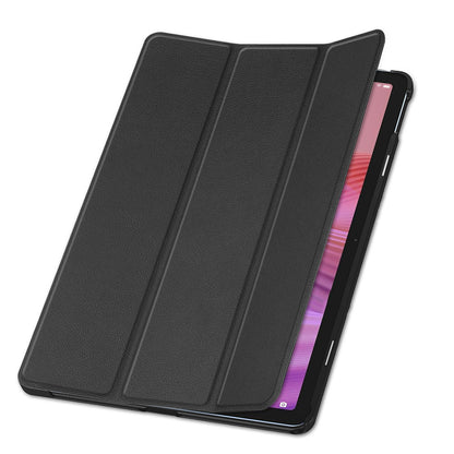 Tri-Fold Stand Case Leather Smart Cover for Lenovo Tab TB311FU 2025 10.1 Inch Black
