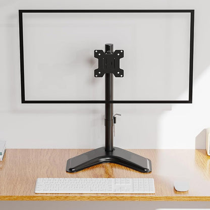 Single Monitor Stand Arm Freestanding Adjustable V-Base HD LED TV Screens-Vertical