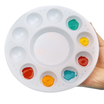22 Pieces 10 Well Plastic Paint Palette for Acrylic Watercolor Art Painting Supplies