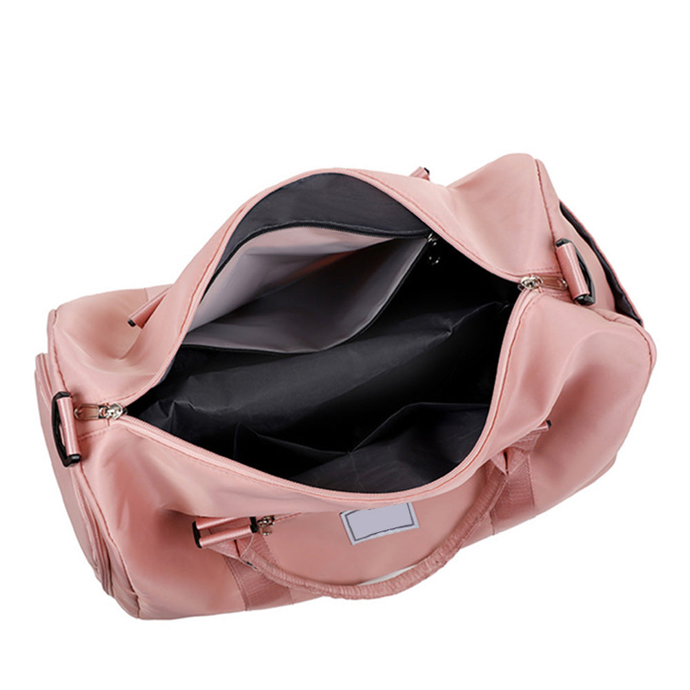 30L Gym Duffel Bag Waterproof with Shoe Compartment for Weekend Trips Pink