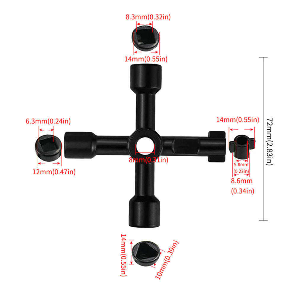 Multi-Functional Electrical Switchboards Key Lock Tools Security Switch Key Wrench-Black