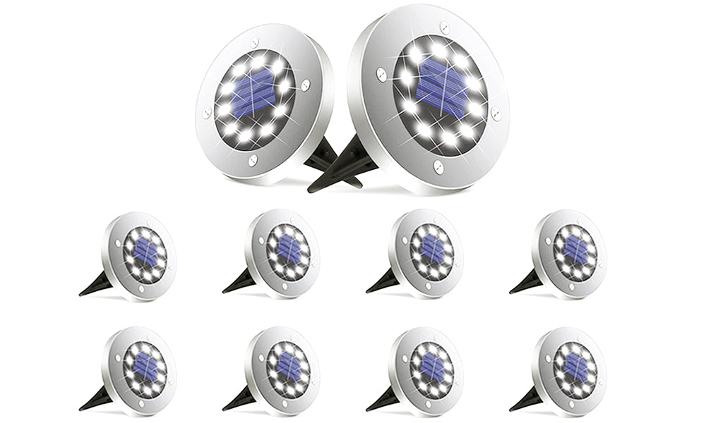 10-LED Solar Ground Lights-White color