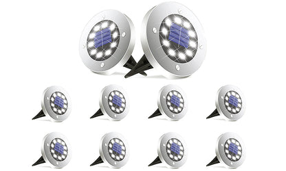 10-LED Solar Ground Lights-White color