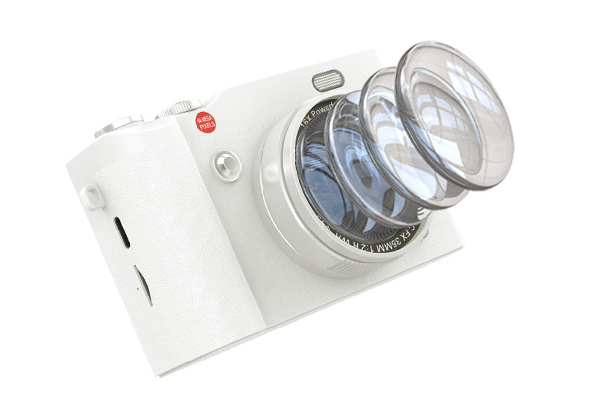 4K Digital Camera 64MP Vlogging Camera with 180-degree Flip Screen 16X Digital Zoom -White Color