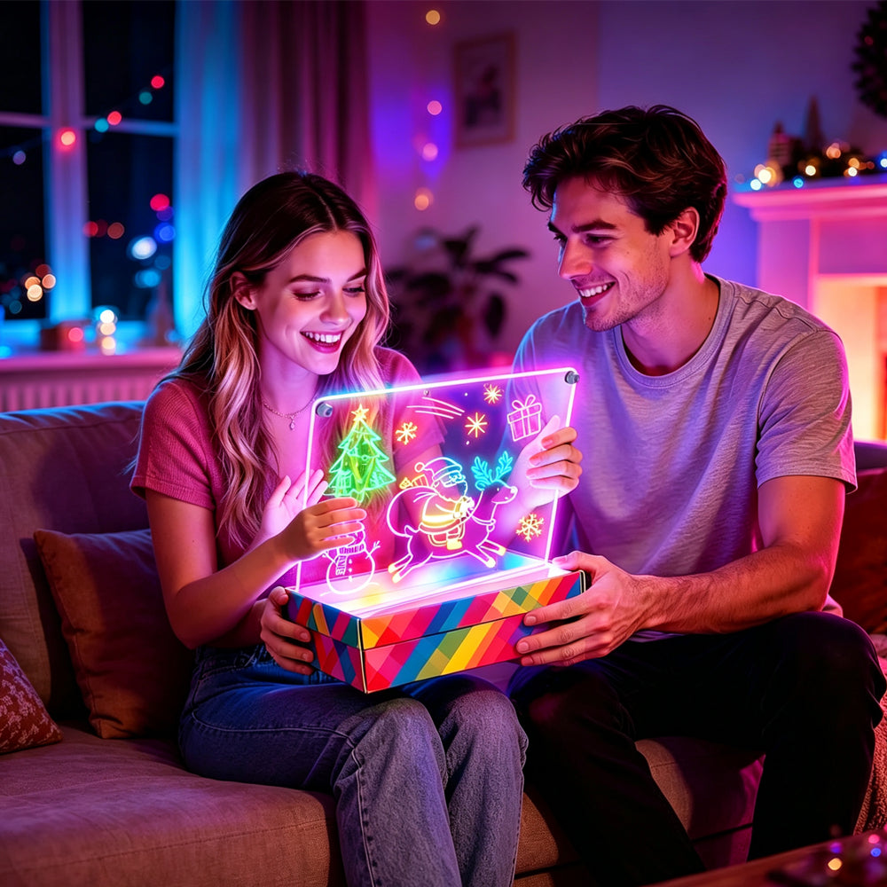 Rechargeable LED Drawing Board with 7 Light Modes - White