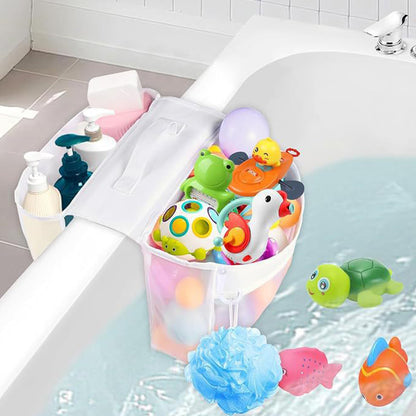 2 Compartments Bath Toy Organizer Bath Tub Toy Storage Organizer