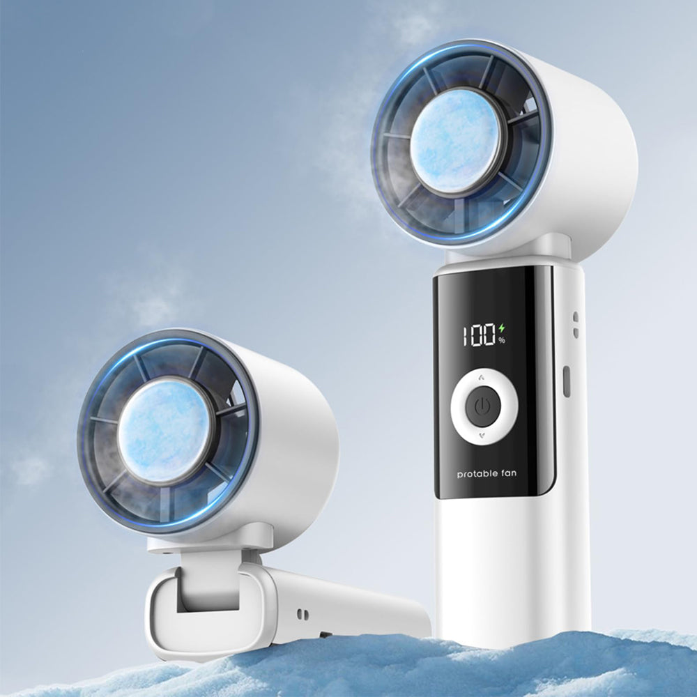 Semiconductor Cooling Handheld Fan 199 Speeds Portable Fan - White