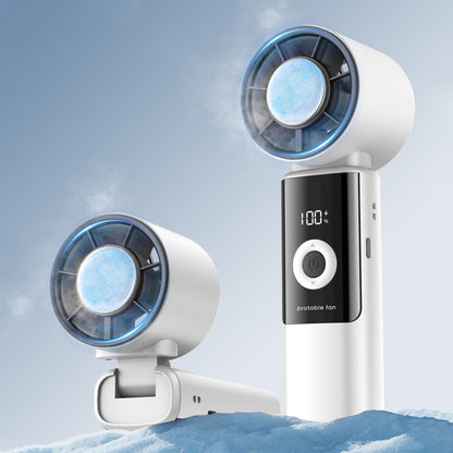 Semiconductor Cooling Handheld Fan 199 Speeds Portable Fan - White