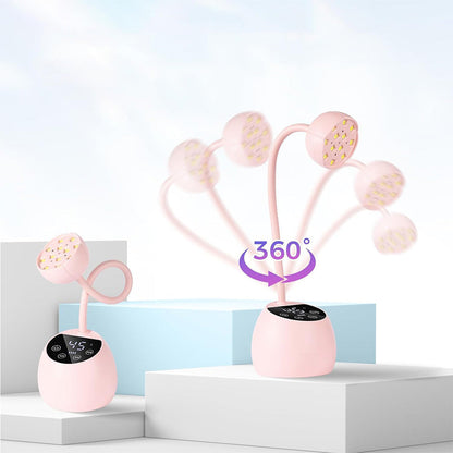 UV LED Nail Lamp Mini Cordless Gel Dryer With Adjustable Gooseneck For Gel Nails Pink