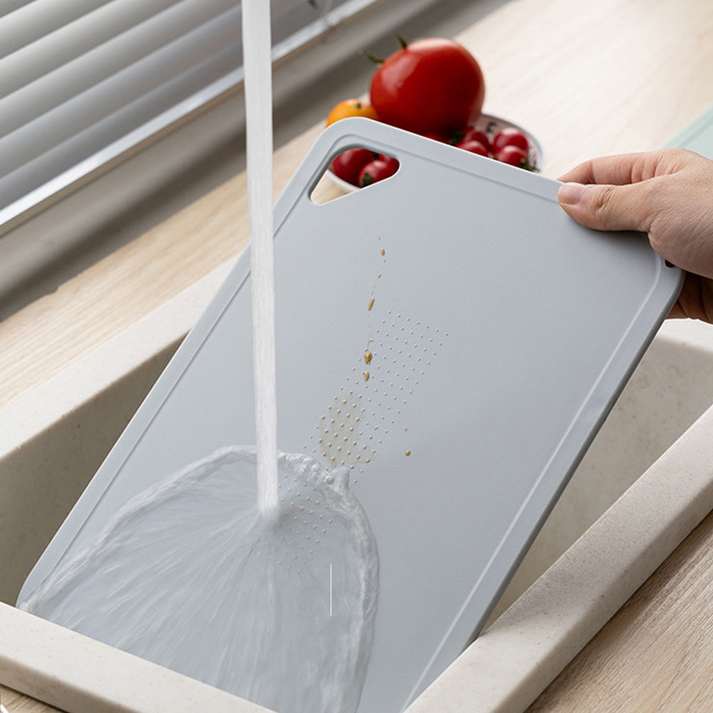 3 PCS Plastic Cutting Board Set with Hanging Loop -Grey