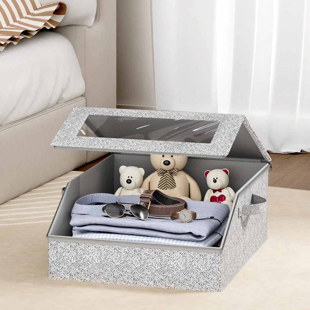 Large Capacity Hat Organizer Box Holds 30 Hats for Baseball Cap -Light Grey